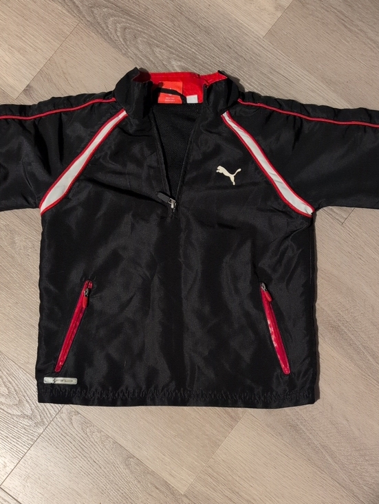 Puma Other - Puma Black Jacket with Red & White Trim - Kids Raincoat